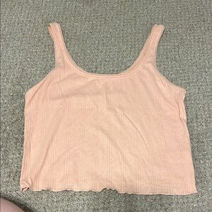 American Eagle Outfitters Peach Ribbed Knit Tank